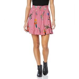 Jenn & Jo NWT Gingham Floral Iris Boho Cottagecore Ruffle Mini Skirt Size S